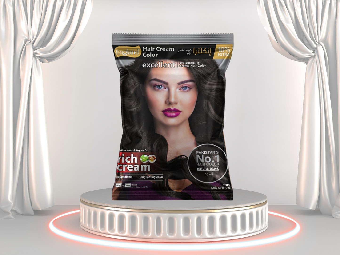 Hair Cream Color - Natural Black - Pack of 4